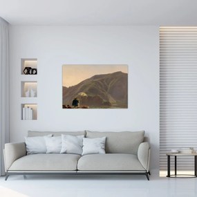 Tablou - Jules Coignet, View of Bozen with a Painter, reproducere (90x60 cm)