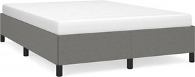 vidaXL Cadru de pat fără saltea, gri închis, 140x200 cm, textil