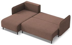 Colțar roz extensibil/cu spațiu de depozitare (cu colț pe partea stângă) Luana – Makamii