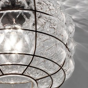 Plafonieră SIRU TERRA 1xE27/60W/230V negru/transparent sticlă venețiană