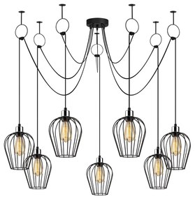 Lustră de 6 becuri Opviq lights Tel, negru