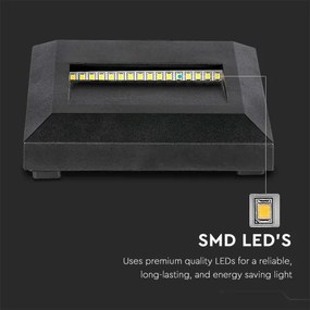 Corp de iluminat LED de exterior pentru scări LED/2W/230V IP65 3000K negru