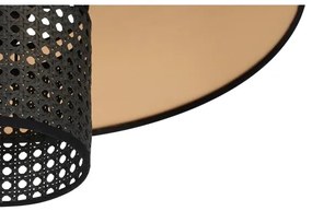 Lustră aplicată TOKYO Duolla RATTAN 1xE27/15W/230V d. 50 cm auriu/negru