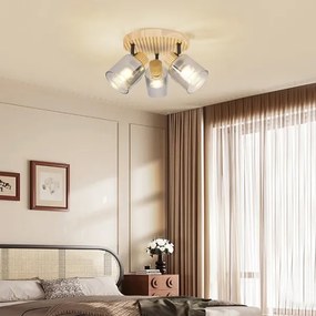 Brilagi - Spot HYGGE 3xE14/15W/230V lemn de cauciuc/fumuriu