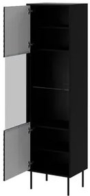 Set mobilier living Hermano I (Negru + Nuc warnia) . 1105956