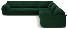 Colțar verde închis cu tapițerie din catifea Vanda – Mazzini Sofas