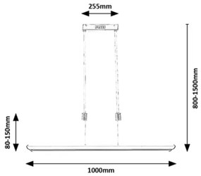 Rabalux 72011 - Lampă LED RGB dimabilă pe cablu TEMPERIUS LED/24W/230V + DO