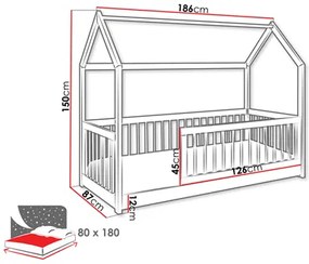 Pat pentru copii 80 cm Godna (Fag) (cu somieră). 1103315