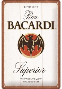 Placă metalică Bacardi - Superior White Wood