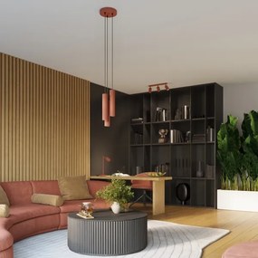 Lustră pe cablu Sollux SL.1633 KARBON 3xGU10/10W/230V roșu