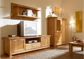 Comodă TV stejar masiv Lucca, 60.6 × 212,4 × 48 cm