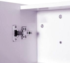 HOMCOM Dulap baie suspendat pe perete cu oglindă 70 x 60 cm cu raft reglabil, oglindă baie cu depozitare, alb | Aosom Romania