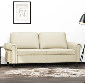 vidaXL Canapea cu 2 locuri, crem, 140 cm, piele ecologică