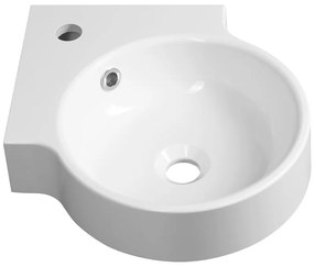 Chiuvetă albă rotundă din compozit mineral 38x38 cm Kaori – Sapho
