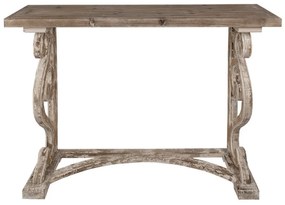 Consola natur, din lemn, aspect vintage, Sculptura