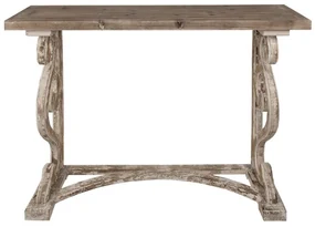 Consola natur, din lemn, aspect vintage, Sculptura