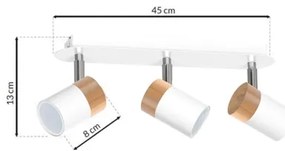 Lampă spot JOKER WHITE WOOD 3xGU10/8W/230V