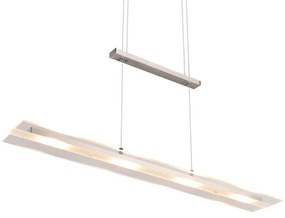 Lustră gri LED cu abajur din sticlă Milos – Trio