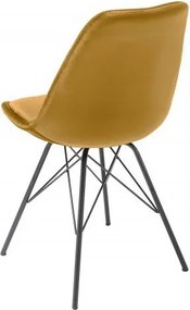Set 4 scaune moderne Scandinavia catifea galben mustar