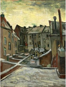 Tablou - reproducere 50x70 cm Houses Seen from the Back, Vincent van Gogh – Fedkolor