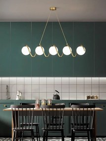 Lustra led Premium Gold,5 Globuri, 80 cm