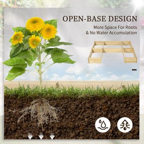 Outsunny Set 5 Jardiniere Modulare de Exterior din Lemn de Brad, pentru Grădinărit și Decor, Natural | Aosom Romania