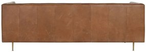Canapea premium, 3 locuri, maro, din piele naturala, Alton
