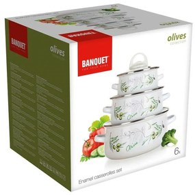Banquet Set de 6 piese de vase smălțuite Olives