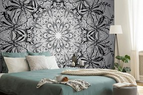 Tapet rozetă în design alb-negru