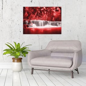 Tablou - Cascadă, roșu (70x50 cm)
