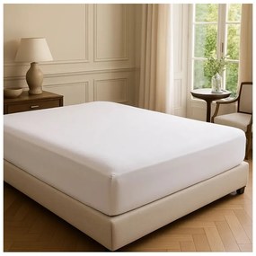 Cearceaf alb din bumbac ranforcé cu elastic 200x140 cm Ranforce – Mila Home Luxury