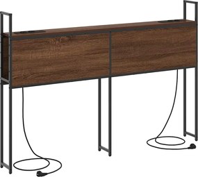 vidaXL Tăblie de Depozitare cu Stație de Încărcare cu raft Stejar brun