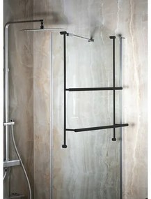 SAPHO 1301-09B suport suspendat pentru prosoapepentru paravan de duș 60 x 73 x 12,5 cm, negru mat