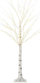 HOMCOM Pom de Crăciun cu Lumini LED și 12 Crengi pentru Interior și Exterior din PP și Metal, 22x22x150 cm, Alb | Aosom Romania