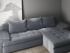 Colțar extensibil dumonde cu ladă de depozitare si sezut confortabil din spuma high-density, Leonardo Ambience Gri 260x185 cm II