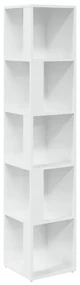 809050 vidaXL Dulap de colț, alb extralucios, 33x33x164,5 cm, PAL