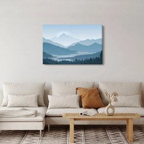 Tablou - Munții cu privirea graficeanului (90x60 cm)