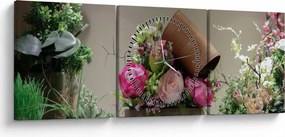 Tablou -Trandafir pentru tine (cu ceas) (90x30 cm)
