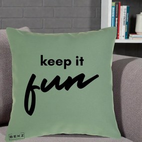 Perna Decorativa Keep It Fun, 40x40 cm, Verde, Husa Detasabila, Perna Inclusa, BEKZ®