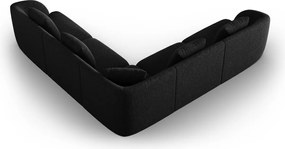 Coltar reversibil 5 locuri, Tulum, Cosmopolitan Design, 255x255x70 cm, tesatura chenille, negru