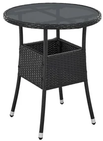 Juskys Masa rotunda Yoro Ø60 cm din ratan - negru