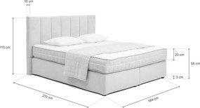 Pat boxspring gri 180x200 cm Olia Bold Line – Bonami Selection