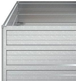 Strat inaltat de gradina argintiu 100x100x45cm otel galvanizat 1, 100 x 100 x 45 cm
