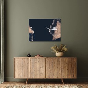 Tablou pe sticlă - Abstracție albastru închis (70x50 cm)
