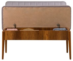 Masă de sufragerie extensibilă cu 2 scaune și 2 bănci Vlasta (nuc + gri). 1072193