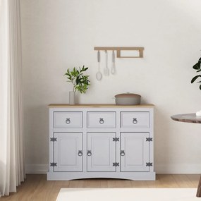 282633 vidaXL Servantă gri, 132x43x78 cm, lemn masiv pin mexican, gama Corona