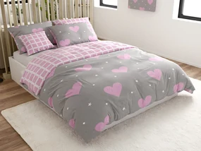 Lenjerie de pat creponata LOVEXA gri Dimensiune lenjerie de pat: 70 x 90 cm | 140 x 200 cm
