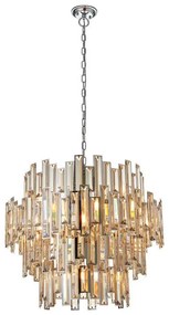 Endon 72746 - Lustru din cristal VIVIANA pe lanț, 15xE14/40W/230V, fumuriu