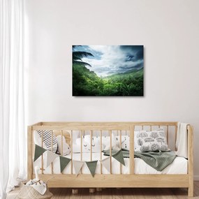 Tablou pe sticlă -Jungla din Seychelles (70x50 cm)