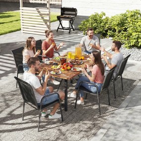 Outsunny Set de 6 Scaune de Grădină Empilabile cu Spătar Înalt | Aosom Romania